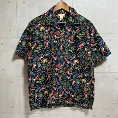 The REAL McCOY’S リアルマッコイズ パンダ フライング タイガー アロハシャツ 半袖 オープンカラーシャツ 開襟 トップス 16 L相当 ハワイアン ブラック 黒 メンズ SU-36-18のサムネイル