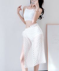 [Immediate Delivery] Separate 3-Piece Swimsuit Set: High-Waisted Bikini Swimsuit, Modestly Revealing Swimsuit for Moms, Body-Shaping Swimwear, Cute Korean Style Two-Piece Set, Plain Tankini, 1102