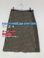 ブラックコムデギャルソン 千鳥格子 プリーツ巻きスカート ショート