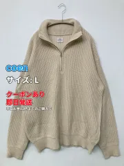 coen コーエン ニット/セーター L ベージュ ニット 無地 ミドル丈 長袖 タートルネック/ハイネック メンズのサムネイル