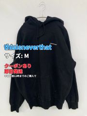 thisisneverthat ディスイズネバーザット パーカー M ブラック コットン バックプリント ブランドロゴ プルオーバー 長袖 メンズ レディース