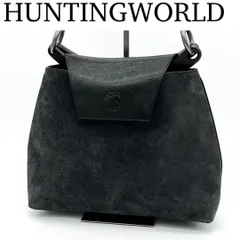 【良品】HUNTING WORLD スエード ハンドバッグ ヴィンテージ 黒色のサムネイル