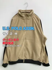 U.S. POLO ASSN. ユーエスポロアッスン ブルゾン M ベージュ ボア ワンポイント ブランドロゴ ライン柄 ミドル丈 フードなし ジップアップ メンズ レディースのサムネイル