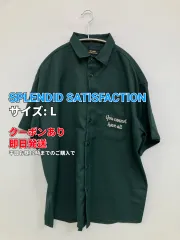 SPLENDID SATISFACTION シャツ/ブラウス L グリーン バックプリント ワンポイント 刺繍 ミドル丈 半袖 レギュラーカラー メンズのサムネイル
