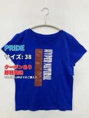PRIDE Tシャツ/カットソー 38 ブルー 前面プリント ブランドロゴ ショート丈 半袖 クルーネック(丸首) メンズ レディースのサムネイル