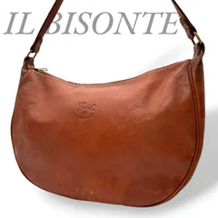【B5788】 【訳あり】 IL BISONTE イルビゾンテ ショルダーバッグ ハーフムーン レザー 本革 ブラウン 斜め掛け イタリア製のサムネイル