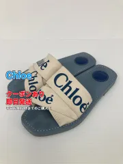 Chloe クロエ サンダル ブルー 合成皮革/人工皮革 キャンバス ブランドロゴ フラット ～3cm ストラップなし スリッパサンダル レディースのサムネイル