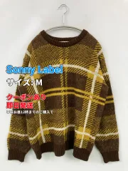 Sonny Label サニーレーベル ニット/セーター M ブラウン ウール・ニット チェック柄 ミドル丈 長袖 クルーネック(丸首) レディースのサムネイル