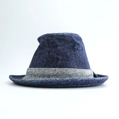 NEW YORK HAT CO. 米国製 デニム ポークパイハット インディゴ ブルー 中折れ リボン USA製のサムネイル