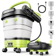 ★新品★折りたたみ高圧洗浄機 バケツ式 12L大容量タンク 4in1ノズル コードレス 充電式 ポータブル 洗車 ベランダ掃除 網戸 キャンプ 洗浄 家庭用 小型 軽量 2000mAhバッテリー内蔵 332d2c2eのサムネイル