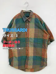 TRUSSARDI トラサルディ シャツ/ブラウス 3 グリーン コットン チェック柄 ミドル丈 半袖 レギュラーカラー メンズのサムネイル