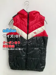 adidas アディダス ダウンベスト OT ブラック ナイロン 無地 ワンポイント ブランドロゴ フードあり レディースのサムネイル