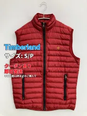 Timberland ティンバーランド ダウンベスト S/P レッド ナイロン 無地 ワンポイント ブランドロゴ フードなし メンズのサムネイル