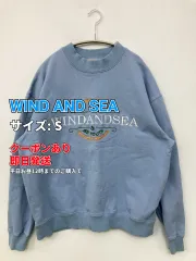 WIND AND SEA ウィンダンシー スウェット S スカイブルー コットン 前面プリント バックプリント ブランドロゴ 刺繍 長袖 レディースのサムネイル