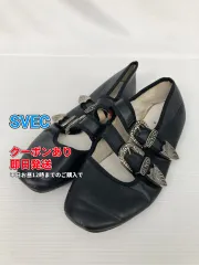 SVEC シュベック バレエシューズ ブラック スクエアトゥ 無地 合成皮革/人工皮革 レディースのサムネイル