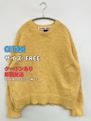 CITEN シテン ニット/セーター FREE イエロー 無地 ミドル丈 クルーネック(丸首) 長袖 レディースのサムネイル
