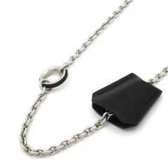 HERMES(エルメス) ネックレス美品 クロシェット ネックレス レザー シルバー×黒×ブラウンのサムネイル