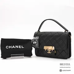 CHANEL ビューティーロック マトラッセ チェーンショルダー バッグ ハンドバッグ フラップ ブラック レディース 保存袋のサムネイル
