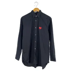 PLAY　COMME　DES　GARCONS　プレイ　コムデギャルソン　AD2021　AZ-B002　赤ハート　胸ハートロゴワッペン　長袖シャツ　Lサイズ　ブラックのサムネイル