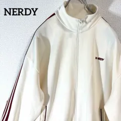 NERDY　ノルディ　トラックジャケット ジップアップジャージ M　オフホワイト 男女　韓国ブランド古着　ユニセックス　白  26-331-26のサムネイル