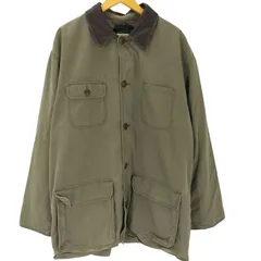 ジェイクルー J.CREW 90S OLD 巨人タグ 裏地チェック ライナー付き フルセット ダック地 襟レザー ハンティング カバーオール ジャケット メンズ import：L のサムネイル