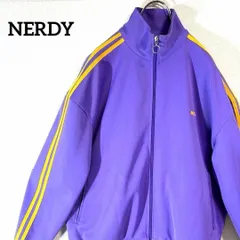 NERDY ノルディ トラックジャケット ジップアップジャージ L ユニセックス 男女兼用 韓国ブランド古着 パープル 濃紫 むらさき 26-330-26のサムネイル