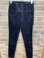 A【A5-91】◇ISKO Extretchdenim Heather サイズM ハイウエストデニム　ネイビーのサムネイル