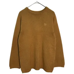DKNY ダナキャランニューヨーク ワンポイントロゴ リブニットセーター ブラウン(メンズ M)中古 古着 Y4449のサムネイル