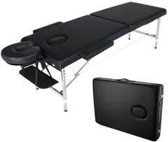 折りたたみ式マッサージベッド エステ用ベッド 施術台 整体台 治療台 耐荷重 250kg 長さ 180× 幅 60.5× 高さ 50-72cm 8 段階高さ調整可能 アームレスト・ヘッドレスト付き クッション性に優れた設計 軽量 マッサージ台 完成品 組みｍａのサムネイル