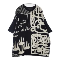 gomme パイルデザイン オーバーサイズ 半袖Ｔシャツ カットソー ブラック ホワイト レディース ゴム【中古】6-0615S∞のサムネイル