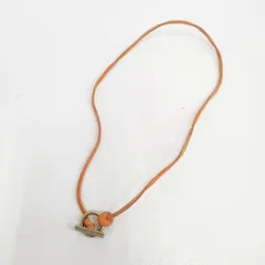 IL BISONTE レザー アクセサリー ネックレス オレンジ ゴールド レディース イルビゾンテ【中古】6-0615G◎のサムネイル