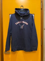 Y【Y12-35】◇ UNDER ARMOUR　LGサイズ　プルオーバーパーカー　紺色　プリント柄のサムネイル