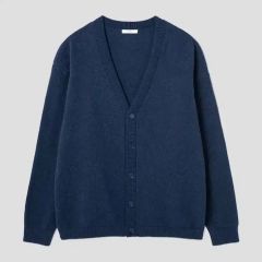 新品未使用 johnsmedley コットン Vネック カーディガン ネイビー
