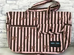 【H5-79】◇ 中古　HAPITAS  トートバッグ　リボン柄のサムネイル