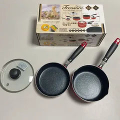 コーベック トレジャー マーブルコート3点セット ガス火・IH対応 片手鍋18cm フライパン18cm ガラス蓋18cmのサムネイル