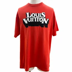 極美品□LOUIS VUITTON ルイヴィトン 23SS ロゴデザイン クルーネック ショートスリーブ 半袖ニット レッド L イタリア製 正規品 メンズのサムネイル