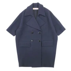 良品 MARNI マルニ ビッグラペル ピーコート コクーンシルエット ジャケット ブルゾン アウター 五分袖 36 紺 ネイビー レディース 古着 中古 USEDのサムネイル