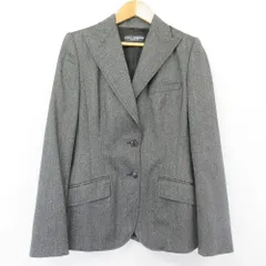 良品 DOLCE&GABBANA ドルチェアンドガッバーナ ウール テーラードジャケット サイズ40 ダークグレー レディース 古着 中古 USEDのサムネイル