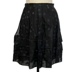 美品 Christian Dior クリスチャンディオール ガリアーノ期 ドット柄 シアーミニスカート 38 ブラック レディース 古着 中古 USEDのサムネイル