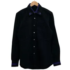 美品 lucien pellat finet ルシアンペラフィネ ボタンダウン スカル刺繍シャツ S ブラック パープル メンズ 古着 中古 USEDのサムネイル