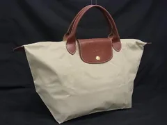 LONGCHAMP ロンシャン ル プリアージュ ナイロンキャンバス ハンドバッグ トートバッグ ベージュ系×ブラウン系 DN8096のサムネイル