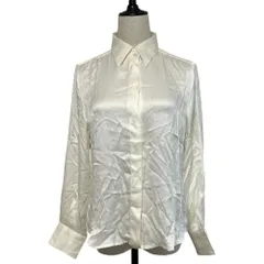 美品 Max Mara マックスマーラ シルク100％ ロングスリーブ ブラウス シャツ 42 ホワイト レディース 古着 中古 USEDのサムネイル