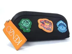 KENZO ケンゾー ナイロン×レザー マルチポーチ マルチケース 小物入れ レディース メンズ ブラック系 DN8830のサムネイル