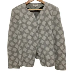 美品 ARMANI COLLEZIONI アルマーニコレツォーニ ノーカラージャケット サイズ42 グレー レディース 古着 中古 USEDのサムネイル