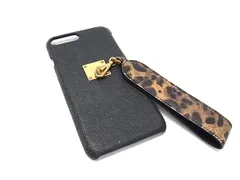 DOLCE＆GABBANA ドルチェ&ガッバーナ レザー レオパード iPhone7 iPhone8 plus 対応 スマホケース ブラック系×ブラウン系 DN8640のサムネイル