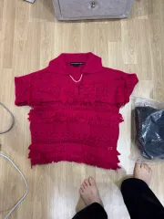 アンダーソンベル / ロシュ ウェスタン レッド マゼンタ ブラック ニット セーター / XL 2XLのサムネイル