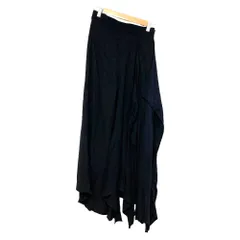 良品 Yohji Yamamoto +NOIR ヨウジヤマモト プリュスノアール アシンメトリー イージーロングスカート ND-S01-200 サイズ1 ブラック レディース 古着 中古 USEDのサムネイル