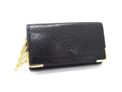 ■美品■ VALENTINO GARAVANI ヴァレンティノ ガラヴァーニ レザー 4連 キーケース 鍵入れ メンズ レディース ブラック系 DN8792のサムネイル