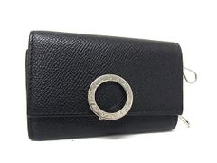 BVLGARI 二つ折り財布 ブラック グレインレザー サークルロゴ - メルカリ