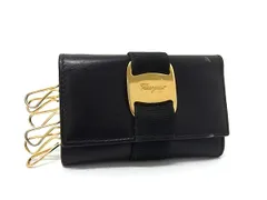Salvatore Ferragamo フェラガモ ヴァラ レザー 6連 キーケース 鍵入れ レディース ブラック系 DN9074のサムネイル